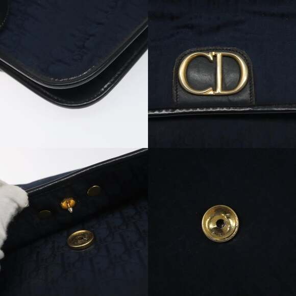 DIOR Trotter Canvas Shoulder Bag Navy - Picture 11 of 13